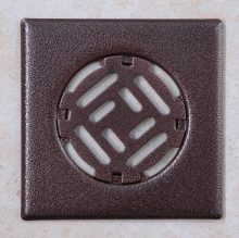 Fürdőszobai fedrács - antik bronz 150x150 mm