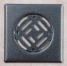 Fürdőszobai fedrács - antik ezüst 150x150 mm