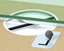 Forgó pénzátadó tálca, rögzítőkarral